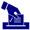 Bild zeigt Grafik mit Hand und Wahlzettel